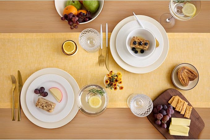 Solino Home 100% Pure Linen Table Runner Mustard Long, Athena 14 x 144 in | - Image 3