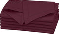 Ruvanti Premium Linen Napkins Set of 6-20x20 Inch, Classic Hemstitch, Mitered Corner Cloth Napkins ‎‎- Soft, Elegant Dinner Napkins Cloth Washable for Weddings, Parties, Everyday Use - Burgundy
