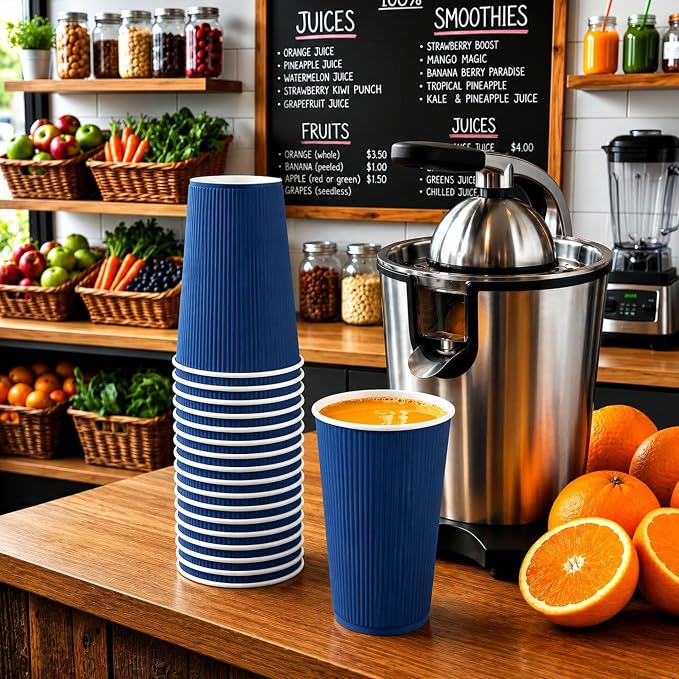 Restaurantware 16 Ounce Ripple Wall Disposable Coffee Cups, 500 Insulated - Image 4
