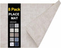 homing Faux Leather Heat Resistant Placemats 8 Packs, Waterproof Wipeable Dining PU Place Mats for Indoor & Outdoor, Easy to Clean, Beige