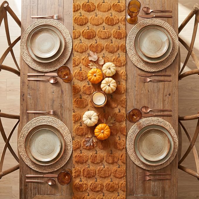 Artoid Mode Caramel Soft Faux Fur Fall Table Runner 13x72 Inch | Seasonal - Image 3