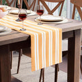 Encasa XO Table Runner, Woven Cotton Dining Runner 13"x120" Franca Yellow by EncasaXO