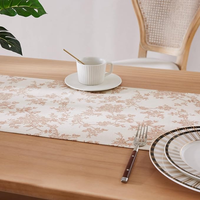 French Pastoral Farmhouse Table Runners, 13x60 Inch Terracota | 100% Organic - Image 5