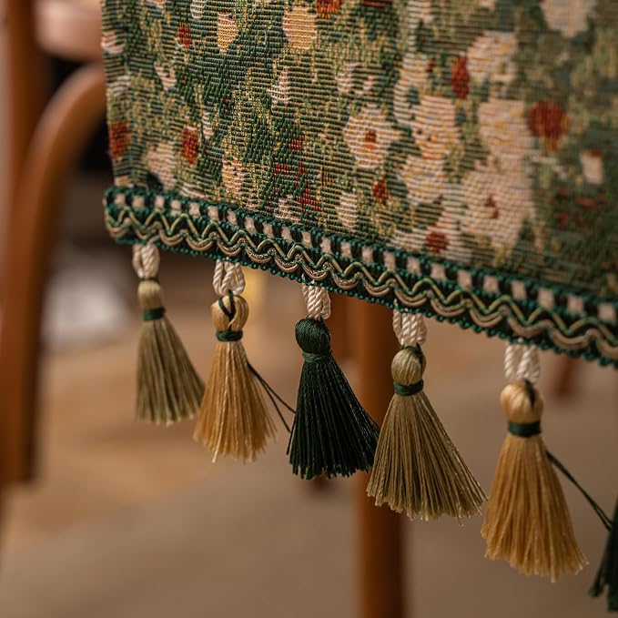 Ditsy Floral Table Runner Daisy Green 13 x 79 Inch | Jacquard Weave Flower - Image 6