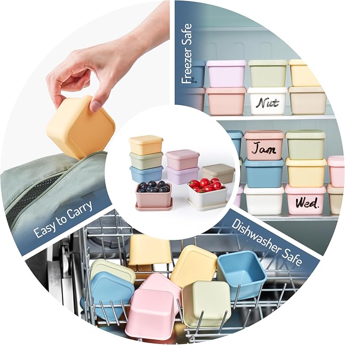 ISSEVE 8Pack 8oz Silicone Snack Containers - Image 6