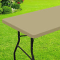 Smiry Rectangle Picnic Table Cloth, Waterproof Elastic Fitted Tablecloths for 4 Foot Tables, Washable Polyester Table Cover for Camping, Indoor and Outdoor (Taupe, 24"x48")