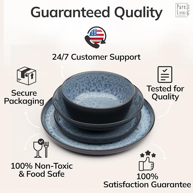 24 Piece Stoneware Dinnerware Set - Image 8