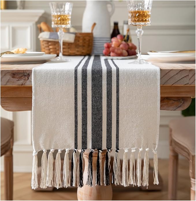 Boho Table Runner for Modern Farmhouse Decor, Dining Table décor 13 x 72 Inch by Caflife