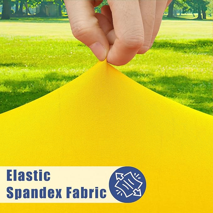 Spandex 4 Foot Rectangle Table Cloth 2 Pack, Elastic Fitted Tablecloths for Picnic, Stretch Washable Patio Table Cover for Outdoor, Camping, Banquet and Parties (Yellow, 30"x48")