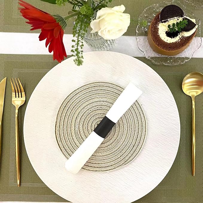 Germiwipe 2500 Pcs Black Napkin Bands,Paper Napkin Rings Self-Adhesive,Silverware Wraps Bands, Perfect for Birthday Parties, Weddings, Family Reunion & Events
