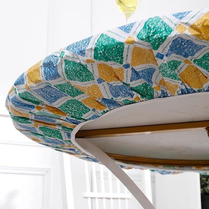 Walrus Round Vinyl Fitted Tablecloth with Flannel Backing Elastic Edge Design Table Cover Waterproof Oil-Proof PVC Table Cloth Stain-Resistant Best for 45"-56" Round