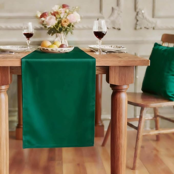 FOLINS&HOME Green Waterproof Decorative Table Runner 36 Inches Long | 210GSM by FOLINSHOME