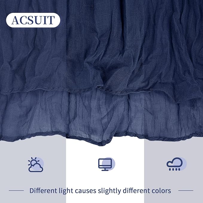 4 Pack Navy Blue Cheesecloth Table Runner 20 x 120 inch Gauze Table Runners 10 - Image 6