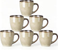 GBhome Ceramic Coffee Mugs Set of 6, 12oz Stoneware Coffee Mugs Set by GBhome