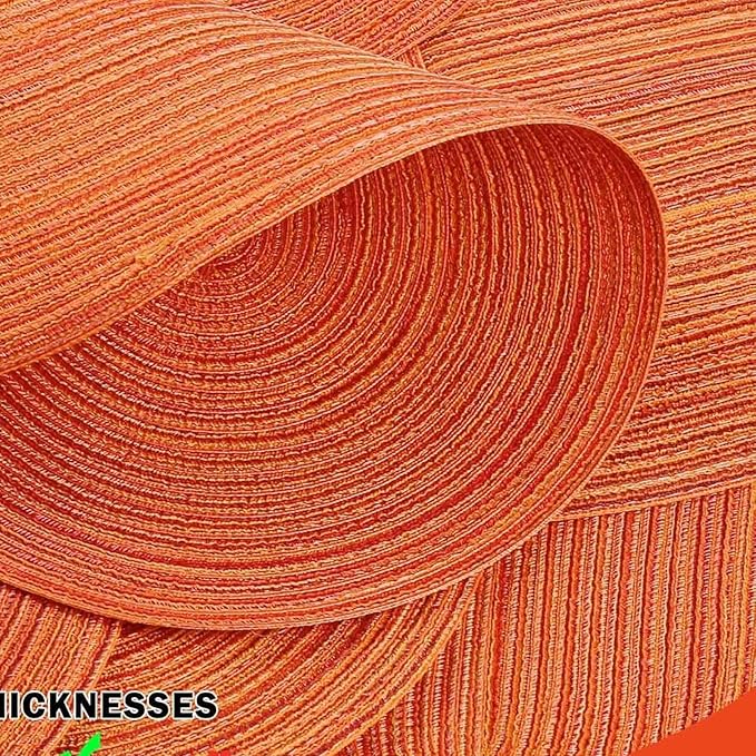 Noctiflorous Oval Braided Placemats Set of 6 Woven 12x18 Inch Non Slip Washable Heat Resistant Place Mats Tablemats for Dining Kitchen Party Daily Table Decor Dinner Mats (Fall Orange, 6)