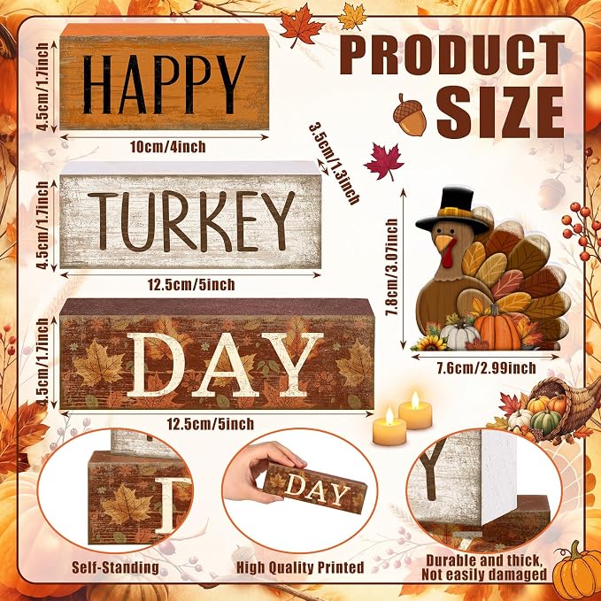 Moucuny 4 Pcs Fall Table Decorations - Image 3
