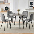 Modern 4-Person Round Dining Table Set, Space-Saving for Kitchen, Living Room, Apartment, Includes Dining Table & 4 Grey Chairs,Small Dining Room Set for 4