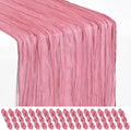 Showgeous 18 Pack Dusty Rose Cheesecloth Table Runner, 17 x 108 Inches | Boho by Showgeous