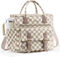 LOVEVOOK Checkered Lunch Bag Women, Insulated Lunch Tote Bag by LOVEVOOK