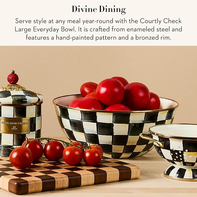 MACKENZIE-CHILDS Everyday Bowl, made from enameled steel, decorative serving - Image 2