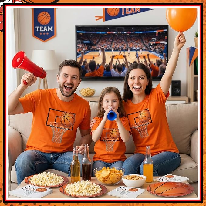 50 Pcs Basketball Plates and Napkins, Basketball Birthday Party Decorations | - Image 7