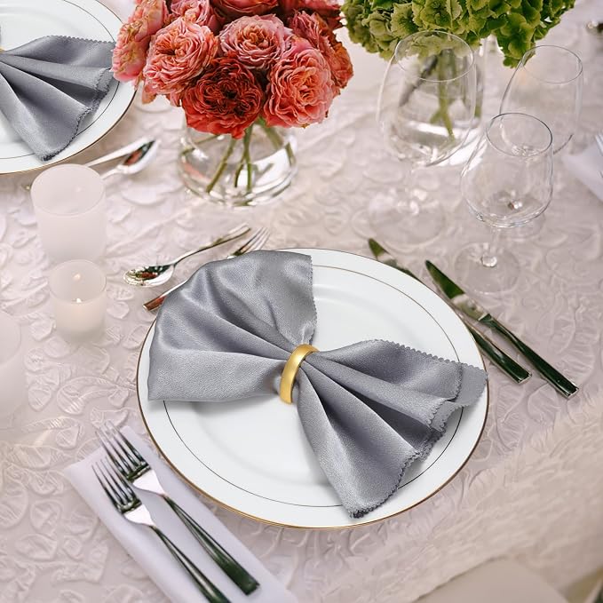 KPOSIYA Napkin Rings Set of 12, Metal Gold Napkin Rings Bulk - Image 5
