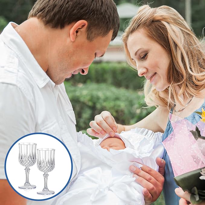 XUWAIDSGN 48 Pcs 7oz Plastic Vintage Wine Glasses Drinking Glasses Unbreakable - Image 7