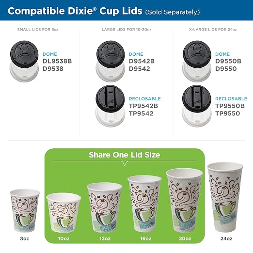 Dixie PerfecTouch 20 oz Paper Coffee Cups By GP PRO, Coffee Haze Design - Image 5