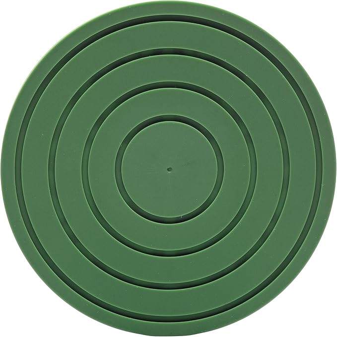 Drink Coasters for Tabletop Protection - Set of 4 No-Slip Silicone Rubber Coasters for Coffee Table, Desk & More - USA-Made Coasters for Drinks w/Liquid-Catching Grooves (Cactus Green)