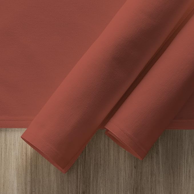 Calicot Placemats Set of 6 100% Cotton Washable Cloth Place Mats, Reusable Table Mats for Spring/Summer & Christmas Decorations Kitchen Dining Party Wedding (Burnt Sienna Brown, 13" x 19")