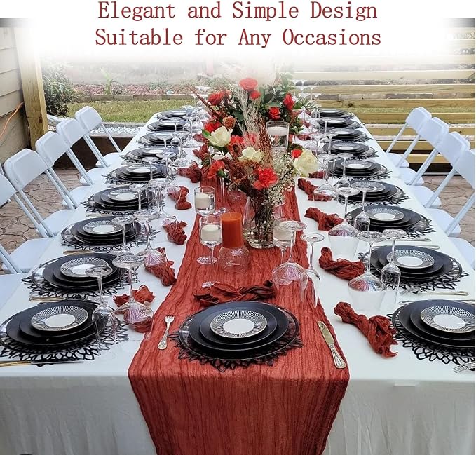 4 Pack Terracotta Cheesecloth Table Runner 20 x 120 inch Gauze Table Runners 10 - Image 6