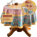 Maison d' Hermine Table Cloth Round Table 100% Cotton 69 Round Inches Tablecloth Reusable Decorative for Dining Room Farmhouse Home Valentines Day Decorations Spring Summer - Marquise