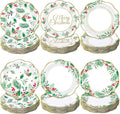 Gerrii 60 Pcs Christmas Party Plates 7 Inch Holly Berries Disposable Paper by Gerrii