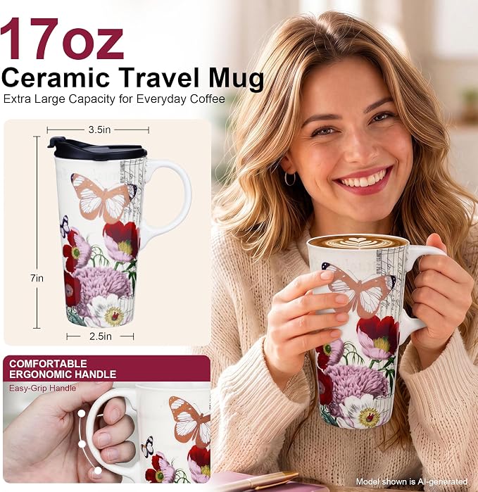 Topadorn 17oz Ceramic Travel Mug - Image 2