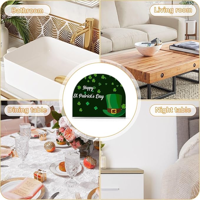 Napkin Holder Happy St Patrick's Day Hat Crystal Clear Acrylic Napkin Holders Paper Napkin Holder Dining Table Dispenser for Kitchen Restaurant Home Decor Bar Accessories