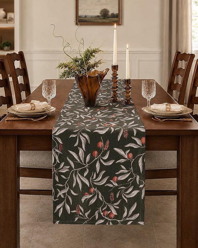 13"x 72" Jacquard Woven Chenille Table Runner, Soft and Dense, Slip-resistant - Image 5
