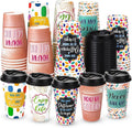 50 Pack 16 oz Disposable Coffee Cups by Ovveroche