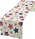 4th of July Table Runner, American Patriotic Independence Day Red Blue White by JanJCurt