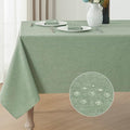 Rectangle Tablecloth Linen Textured Waterproof & Stain Resistant Table Cloth Wrinkle Free Decorative Fabric Farmhouse Table Cover for Dining/Party/Buffet/Wedding, 60 x 120 Inch, Sage Green