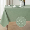 Rectangle Tablecloth Linen Textured Waterproof & Stain Resistant Table Cloth Wrinkle Free Decorative Fabric Farmhouse Table Cover for Dining/Party/Buffet/Wedding, 60 x 104 Inch, Sage Green