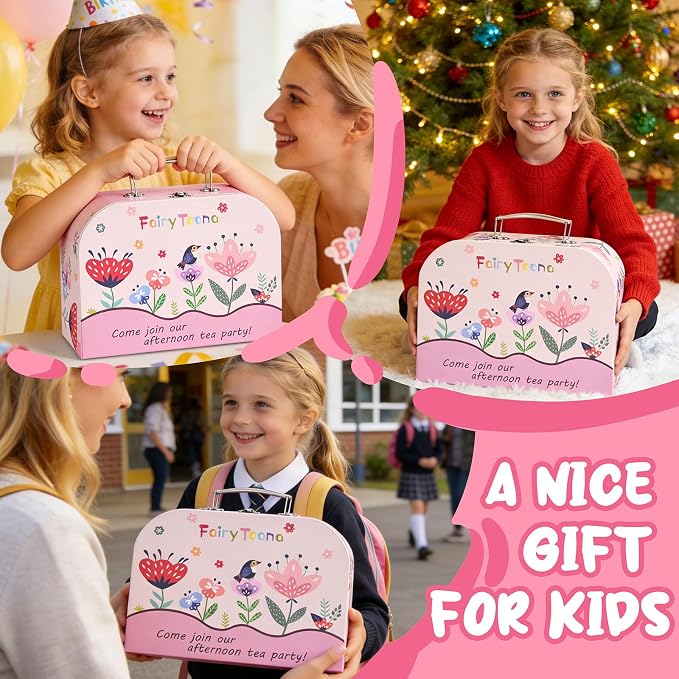 Tea Party Set for Little Girls, Pretend Tin Teapot Set - Image 8