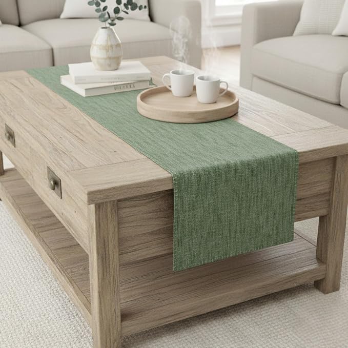 Short Coffee Table Runner Cotton Modern Kitchen Table Runner - Image 2