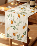 Canvas Embroidered Narrow 13"x 72" Table Runner, Rustic texture, Machine by Kokaaee