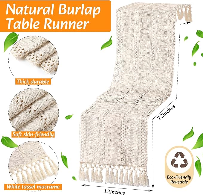 4 Sets Boho Decoration Placemats Round Woven Placemats, Cloth Napkins, Wood - Image 4