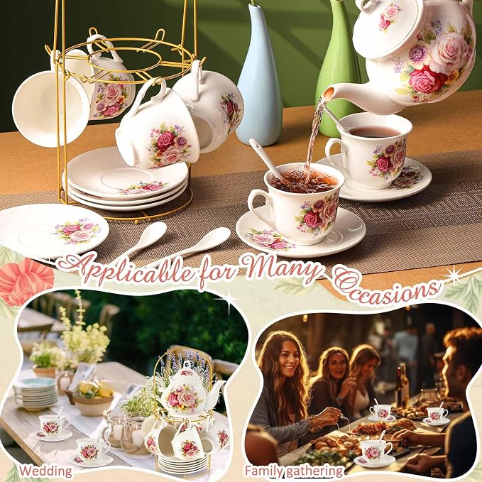 Zhehao 20 Pcs Porcelain Tea Set - Image 5