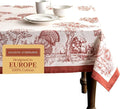 Maison d' Hermine Table Cloth Square Table 100% Cotton 54 x 54 Inches Fall Tablecloth Reusable Everyday Use for Thanksgiving Christmas Decorations Dining Farmhouse Party (Holy Jouy - Red)