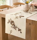 Embroidered Canvas 13"x 72" Narrow Table Runner, Dried Flower | Exquisite by MuseHaus