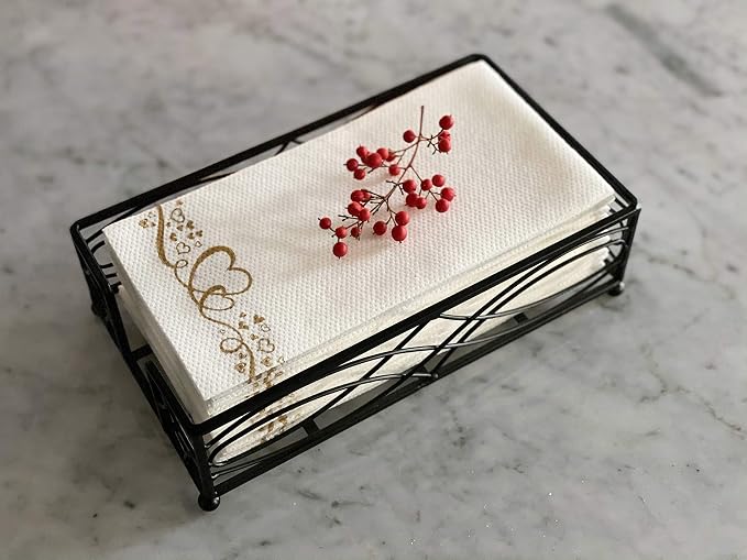 Black Elegant Sturdy Guest Napkin Holder | Disposable Paper Hand Towel Storage - Image 3