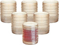 XKXKKE Amber Hobnail Beaded Drinking Glasses Set of 6, 12 oz Vintage Glassware by XKXKKE