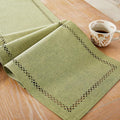 Rustic Burlap Table Runner, Sage Green Table Runners 90 inches Long | Double by Aoztio